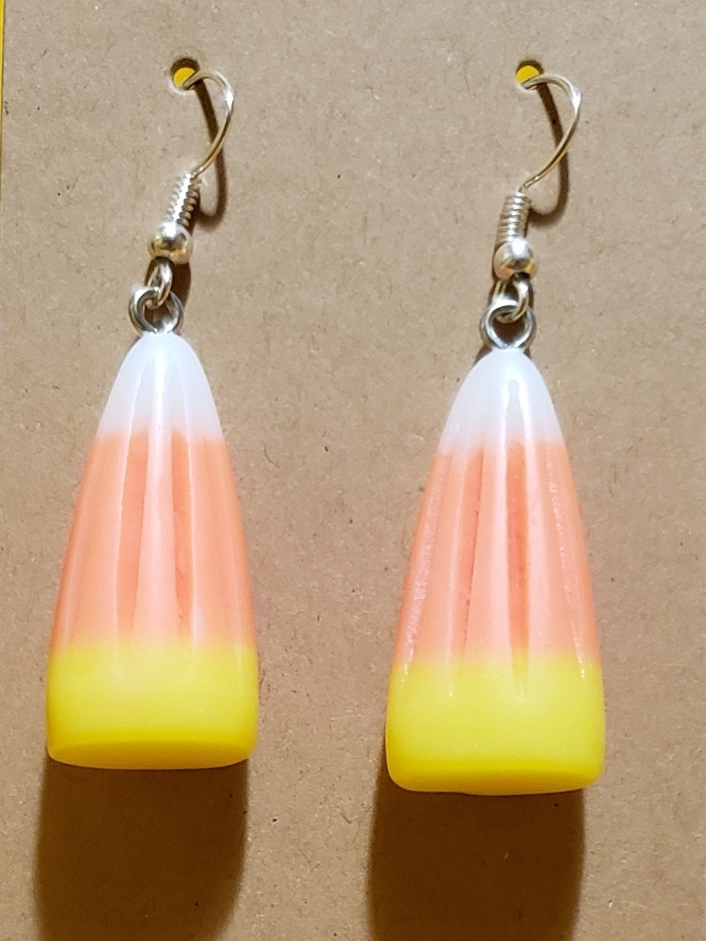 Candy Corn Drop Earrings - Orange, Yellow & White Women’s Earrings